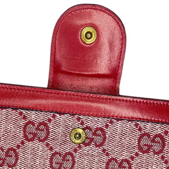 Gucci Vintage 1974 Red GG Signature Canvas + Leather Long Wallet *NIB* - Picture 4 of 9